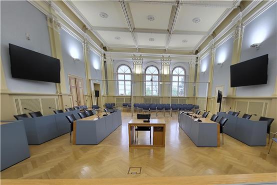 Der Schwurgerichtssaal am Landgericht Hechingen ist nun einer der modernsten Sitzungssäle im Land
