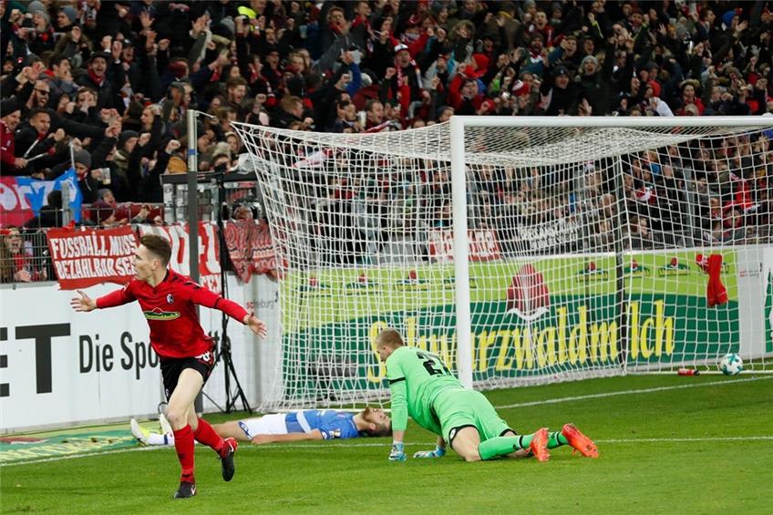 Balinger Florian Kath bejubelt erstes Bundesliga-Tor seiner Karriere